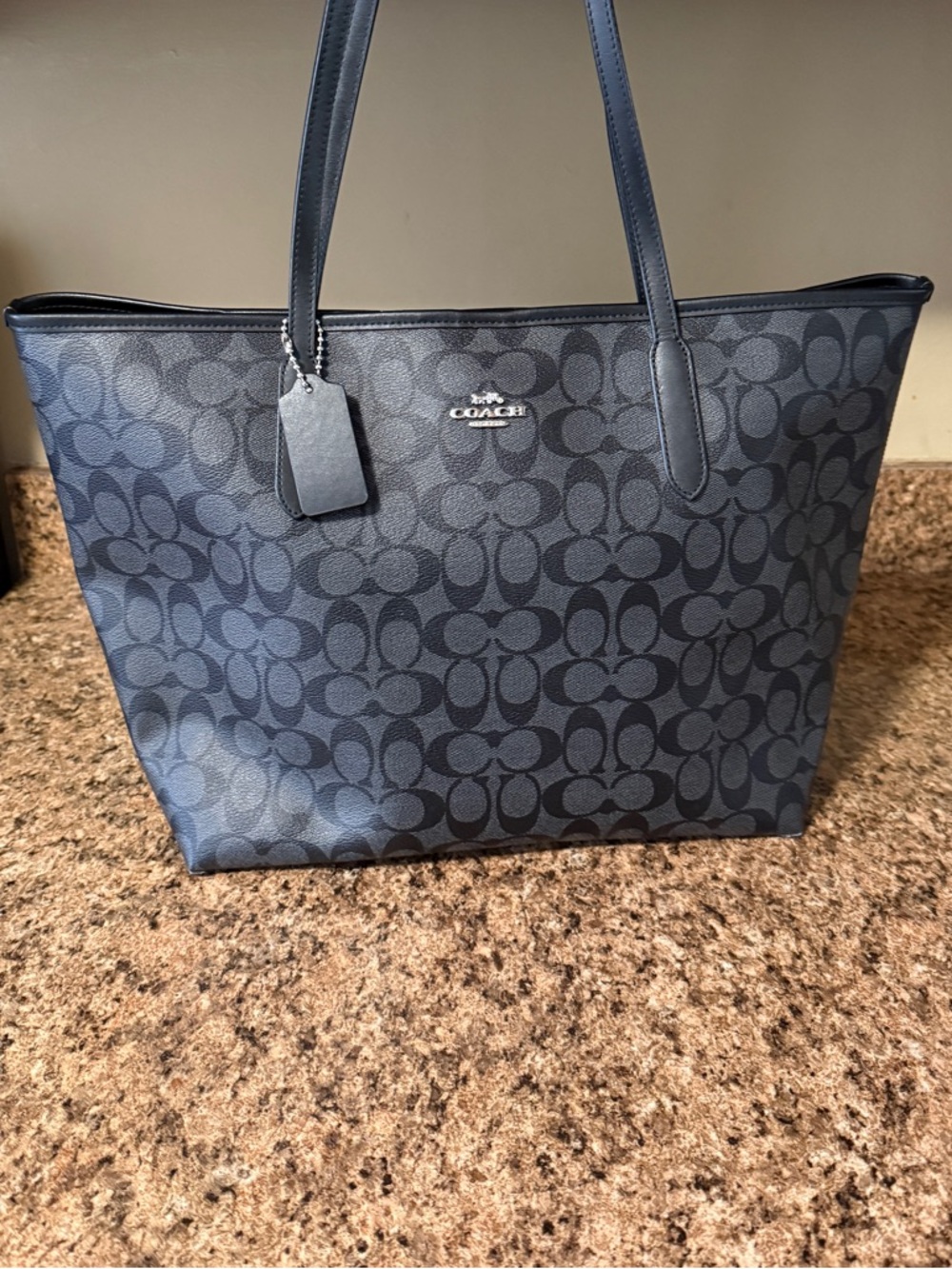 Coach Black and Charcoal Signature Tote